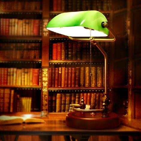 green desk lamp