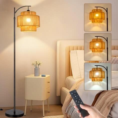 rattan floor lamp