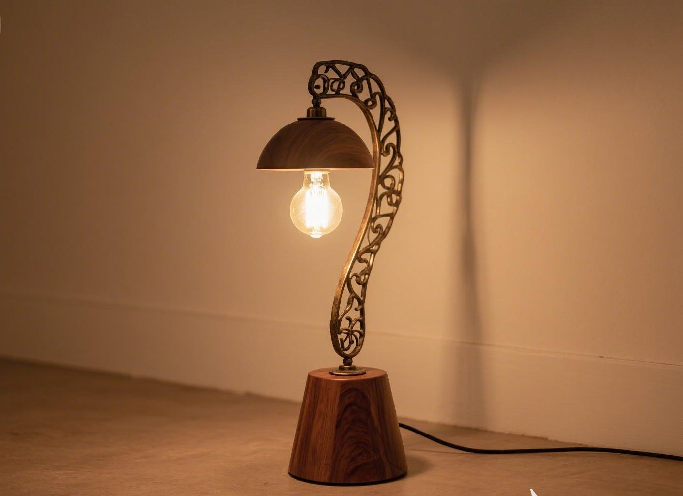 wood floor lamp